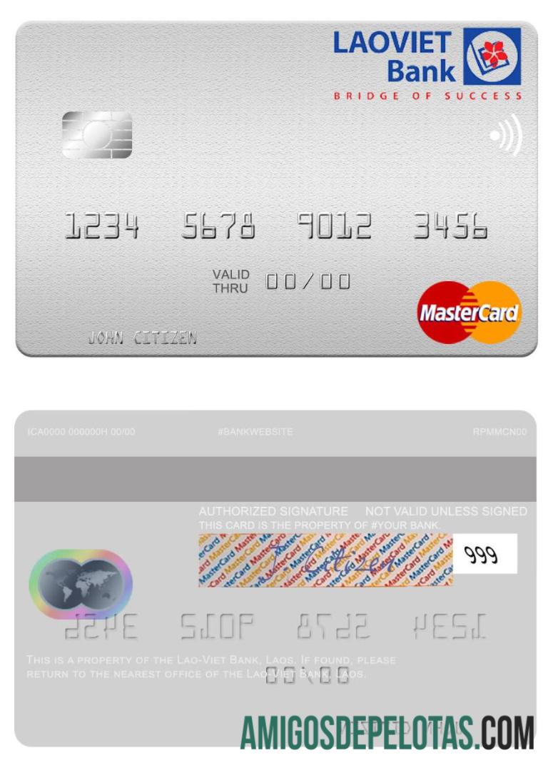 Laos Lao Viet Bank Mastercard example
